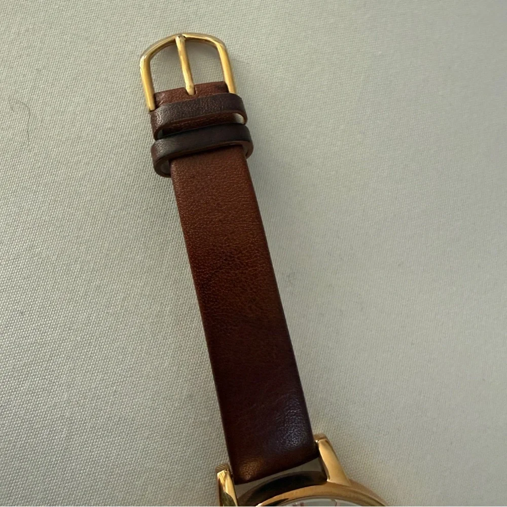 Olivia Burton Brown Leather Strap Gold Round Dial Watch - Picture 9 of 9